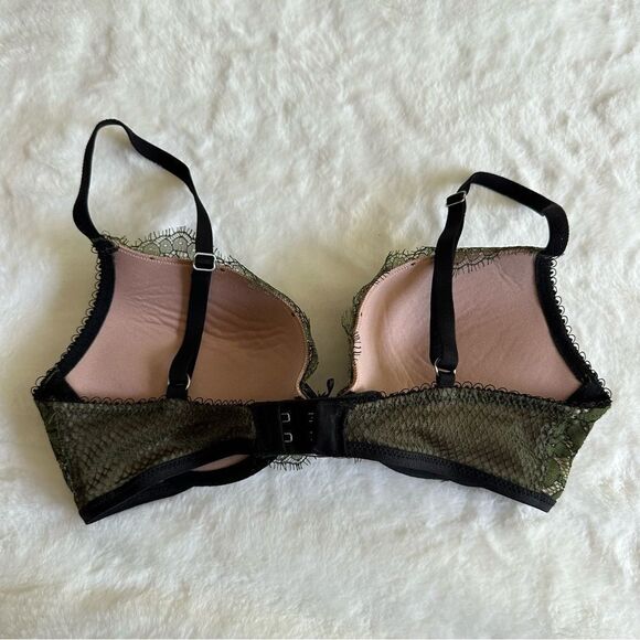 Victoria's Secret Dream Angels Green Lace Push Up Bra Women's Size 32C - Picture 4 of 14